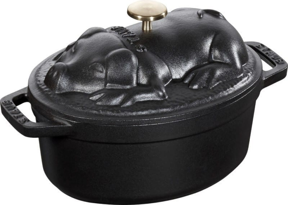 Marmite Cochon en fonte, 17 cm, 1 litre, Noire - Staub dans le groupe Cuisine / Casseroles et poêles / Casseroles l\'adresse The Kitchen Lab (1418-13027)