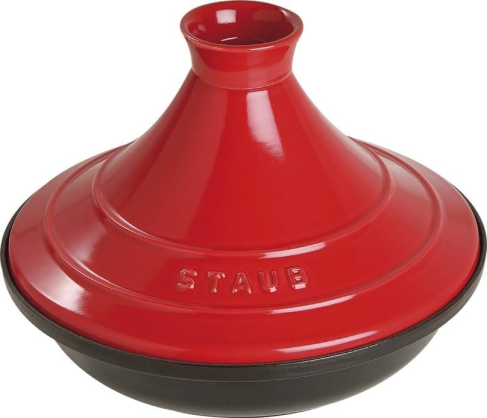 Tajine en fonte, 28 cm, noir/rouge - Staub dans le groupe Cuisine / Casseroles et poêles / Plat à tajine l\'adresse The Kitchen Lab (1418-13101)