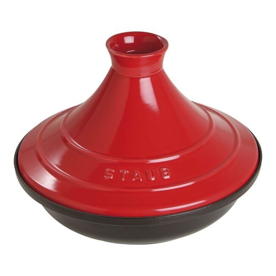 Tajine en Fonte, 28 cm, Noir/Rouge - Staub dans le groupe Cuisine / Casseroles et poêles / Plat à tajine l\'adresse The Kitchen Lab (1418-13101)
