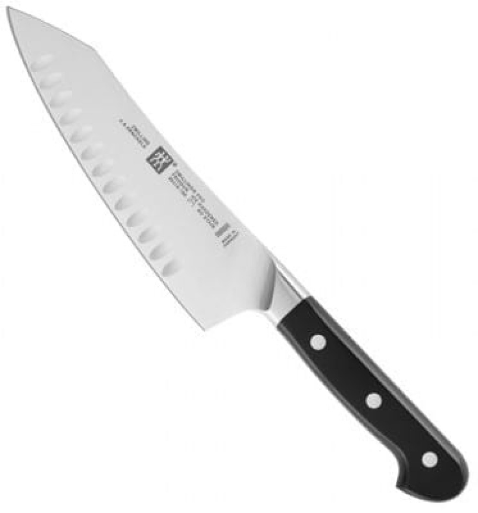 Couteau Santoku à bascule, Tranchant cannelé 18 cm - Zwilling Pro dans le groupe Cuisine / Couteaux de cuisine / Couteaux Santoku l\'adresse The Kitchen Lab (1418-14081)