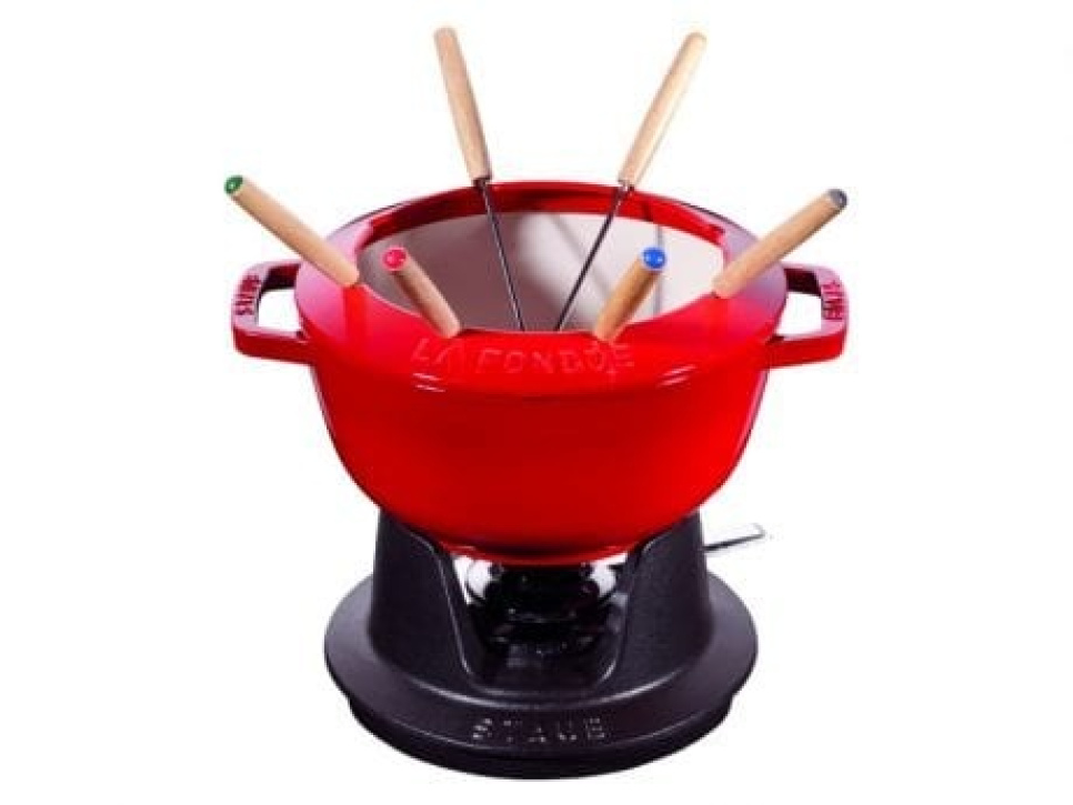 Caquelon à fondue rouge, 20 cm - Staub dans le groupe Cuisine / Casseroles et poêles / Caquelons à fondue l\'adresse The Kitchen Lab (1418-19887)