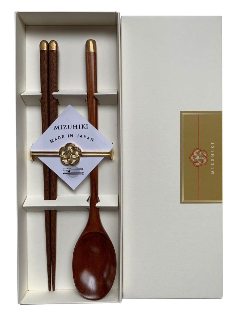 Coffret cadeau Mizuhiki avec baguettes, cuillère et support Or - Kawai dans le groupe Cuisine / Ustensiles de cuisine / Cuisine asiatique l\'adresse The Kitchen Lab (1422-23139)