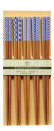 Susutake-Komon 5 paires de baguettes Bleu-blanc - Kawai