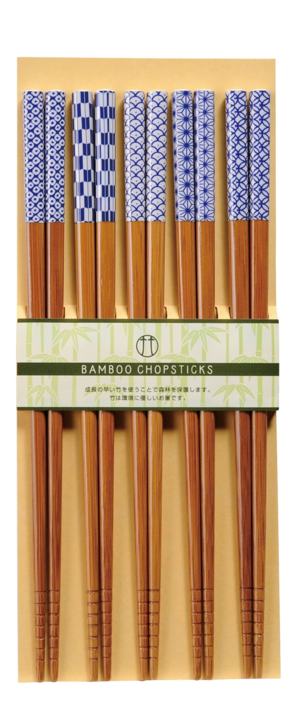 Susutake-Komon 5 paires de baguettes Bleu-blanc - Kawai dans le groupe Cuisine / Ustensiles de cuisine / Cuisine asiatique l\'adresse The Kitchen Lab (1422-23141)