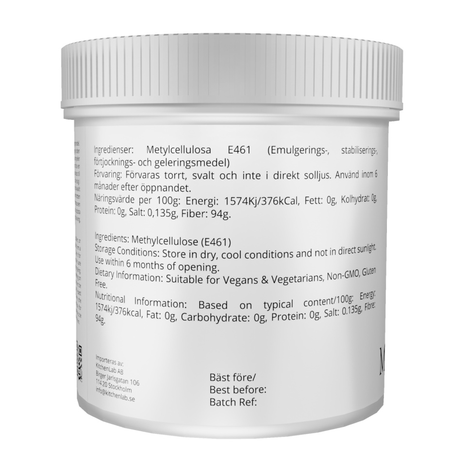 Methocel, méthylcellulose (E461) - The Kitchen Lab