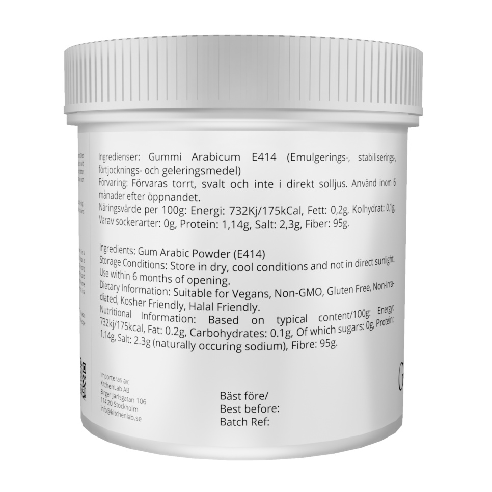 Gomme arabique, (E414) - The Kitchen Lab