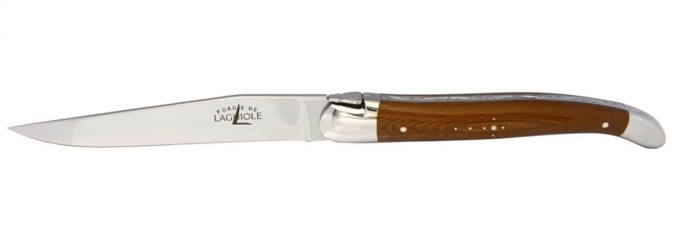 Set de 2 couteaux de cuisine. Manche beige et chocolat - Forge de Laguiole