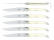 Six couteaux, manche en os, poli, Tradition - Forge de Laguiole
