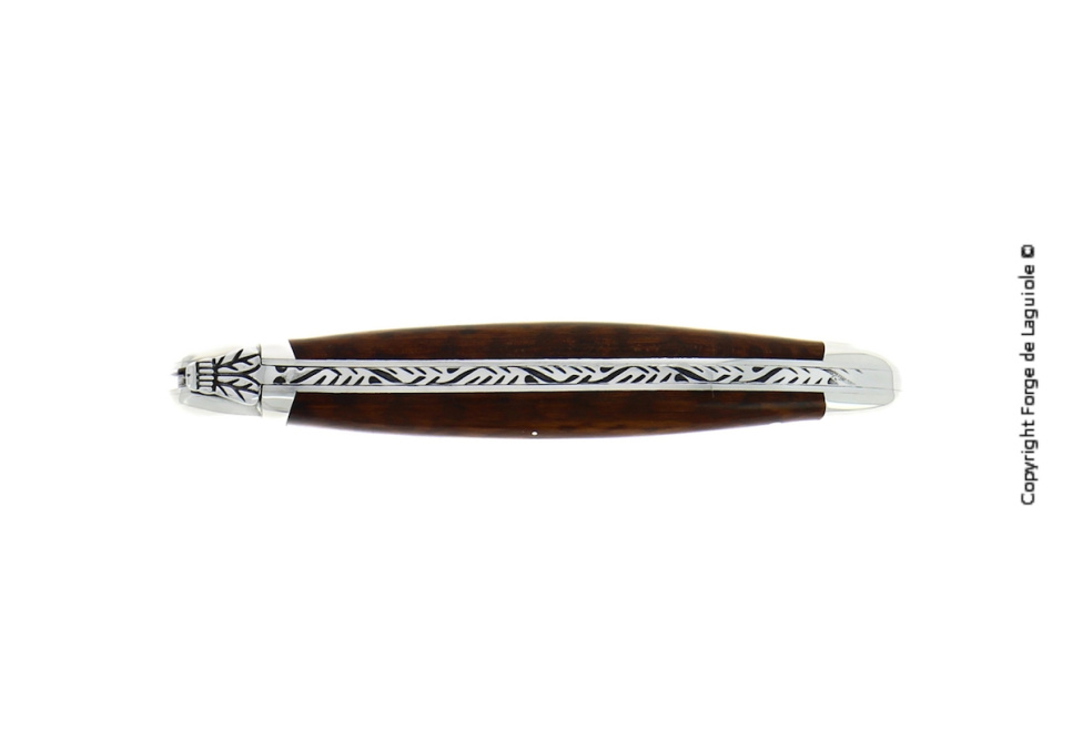 Couteau pliant, 12 cm, manche en bois de serpent, poli, Tradition - Forge de Laguiole