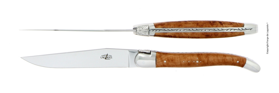 Deux couteaux, Manche en bois de lion, poli, Tradition - Forge de Laguiole dans le groupe Arts de la table / Couverts / Couteaux l\'adresse The Kitchen Lab (1446-32898)