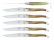 Six couteaux, manche en corne claire, poli, Tradition - Forge de Laguiole