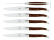 Six couteaux, manche en bois de serpent, poli, Tradition - Forge de Laguiole