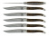 Six couteaux, manche en noyer, damas mat, Collection - Forge de Laguiole