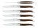 Six couteaux, manche en noyer, poli, Tradition - Forge de Laguiole