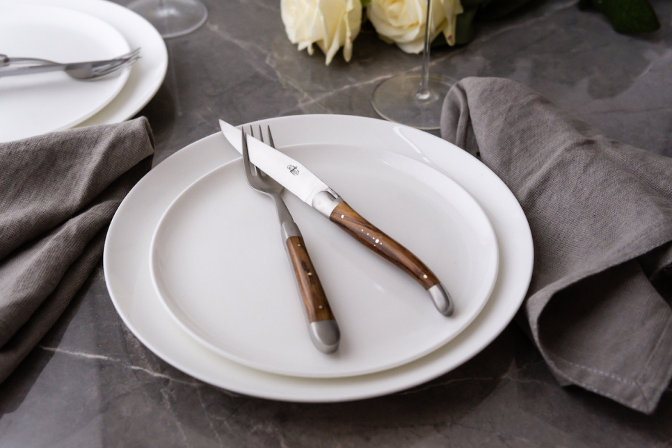 Six fourchettes, manche Pistage, poli, Tradition - Forge de Laguiole