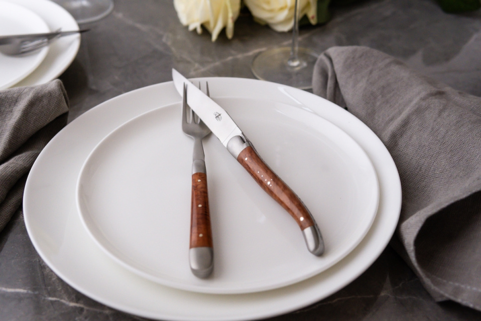 Six fourchettes, manche jungle en bois, poli, Tradition - Forge de Laguiole
