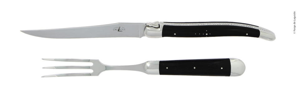 Set à sculpter 17 cm, manche en ébène, poli, Tradition - Forge de Laguiole dans le groupe Cuisine / Couteaux de cuisine / Couteaux à trancher l\'adresse The Kitchen Lab (1446-32946)