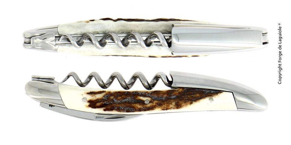 Couteau sommelier en bois de cerf, poli, Tradition - Forge de Laguiole dans le groupe Cocktails et Vin / Accessoires pour le vin / Couteaux de sommelier et ouvre-bouteilles l\'adresse The Kitchen Lab (1446-32964)