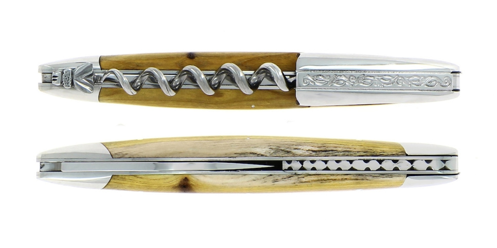 Couteau de sommelier par Pistage, damasquiné avec décoration, Collection - Forge de Laguiole dans le groupe Cocktails et Vin / Accessoires pour le vin / Couteaux de sommelier et ouvre-bouteilles l\'adresse The Kitchen Lab (1446-32970)