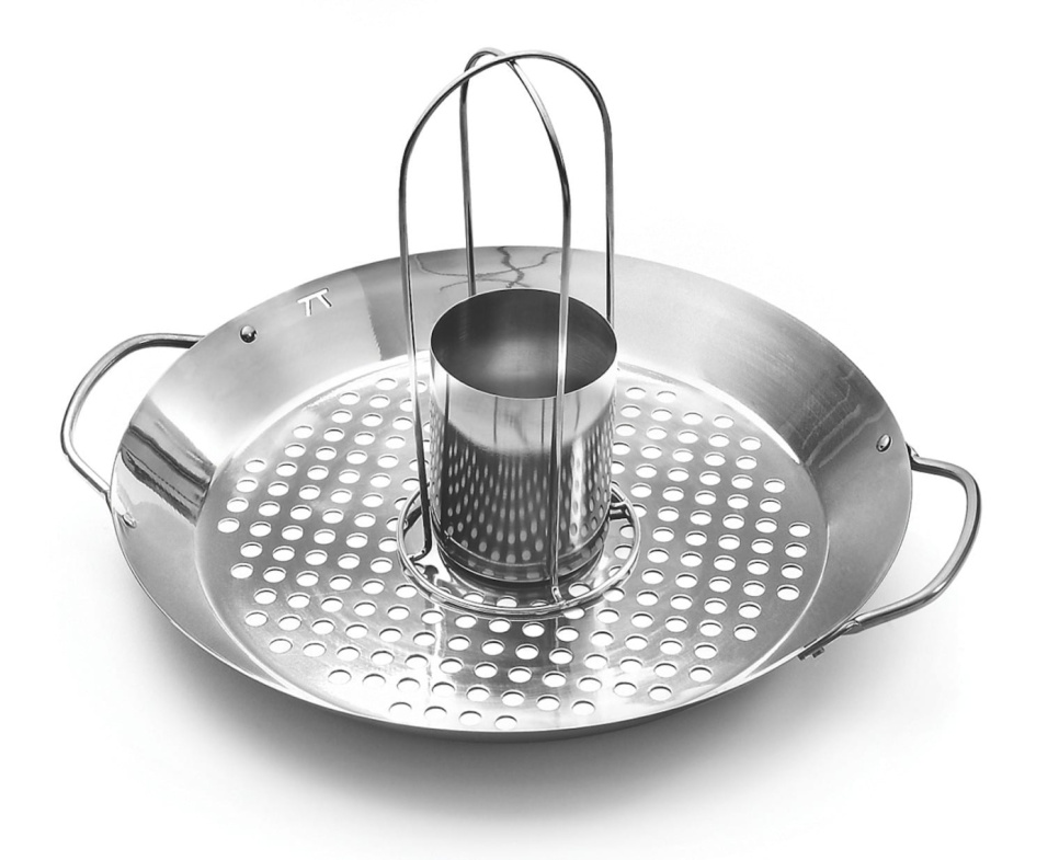 Wok barbecue et support à poulet 2 en 1 dans le groupe Barbecues, plaques de cuisson et Fours / Autres accessoires pour barbecue / Grilles et supports de cuisson l\'adresse The Kitchen Lab (1451-12775)