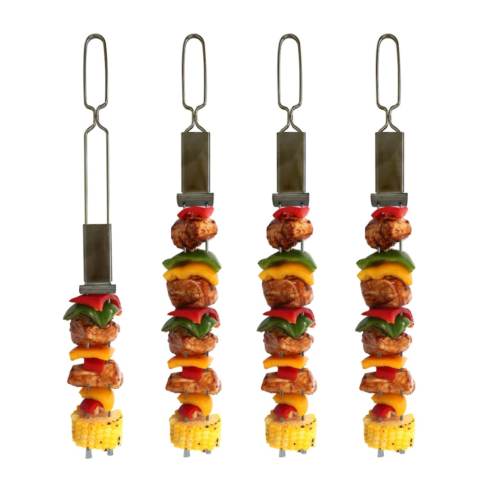 Brochette double pour barbecue, paquet de 4 - Outset dans le groupe Barbecues, plaques de cuisson et Fours / Autres accessoires pour barbecue / Pic à brochette pour le barbecue l\'adresse The Kitchen Lab (1451-27809)