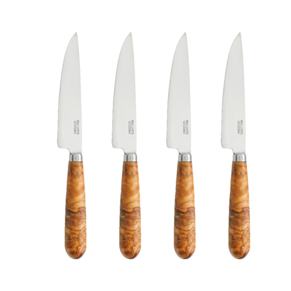 Couteau à steak manche en bois d\'olivier, lot de 4 - Pallarès dans le groupe Arts de la table / Couverts / l\'adresse The Kitchen Lab (1451-35492)