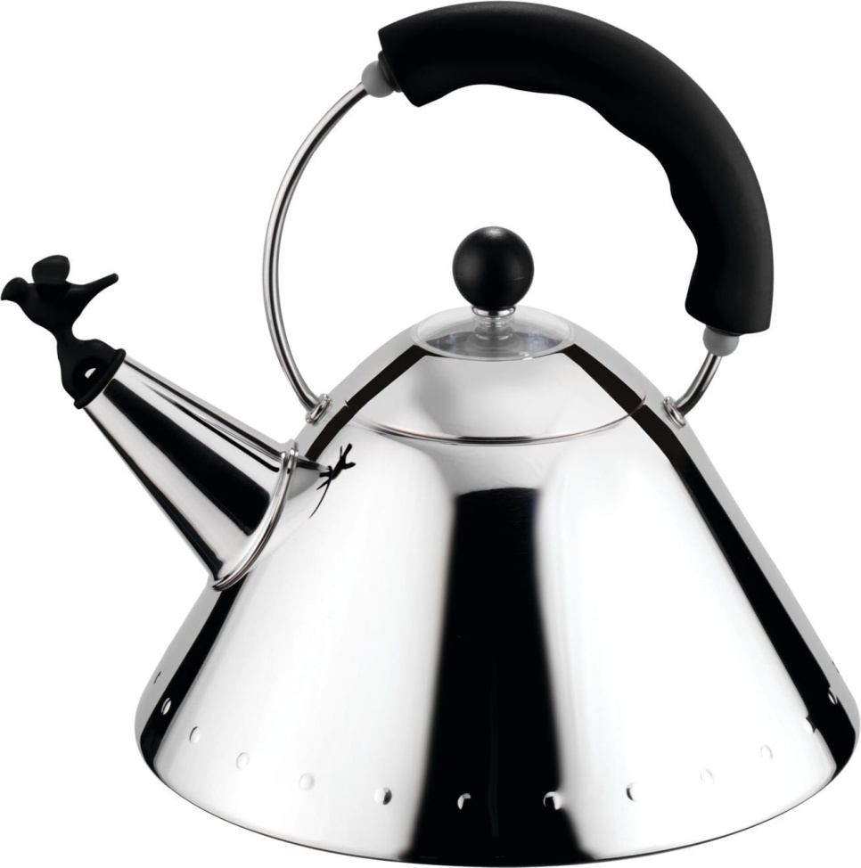 Bouilloire à thé 9093, RF acier/noir - Alessi dans le groupe Thé et café / Thé / Bouilloires théières l\'adresse The Kitchen Lab (1466-12126)