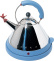 Bouilloire, Inox, acier/bleu clair - Alessi