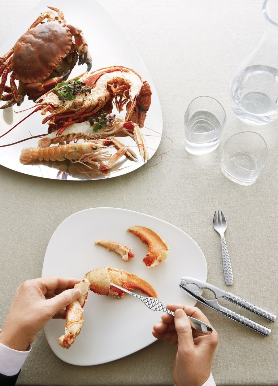 Couverts à fruits de mer, Colombina Fish, paquet de 4-Alessi