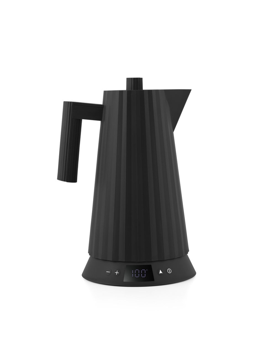 Bouilloire avec contrôle de la température, Plissé, Noir - Alessi dans le groupe Électroménager / Réchauffer et cuire / Bouilloires l\'adresse The Kitchen Lab (1466-31443)