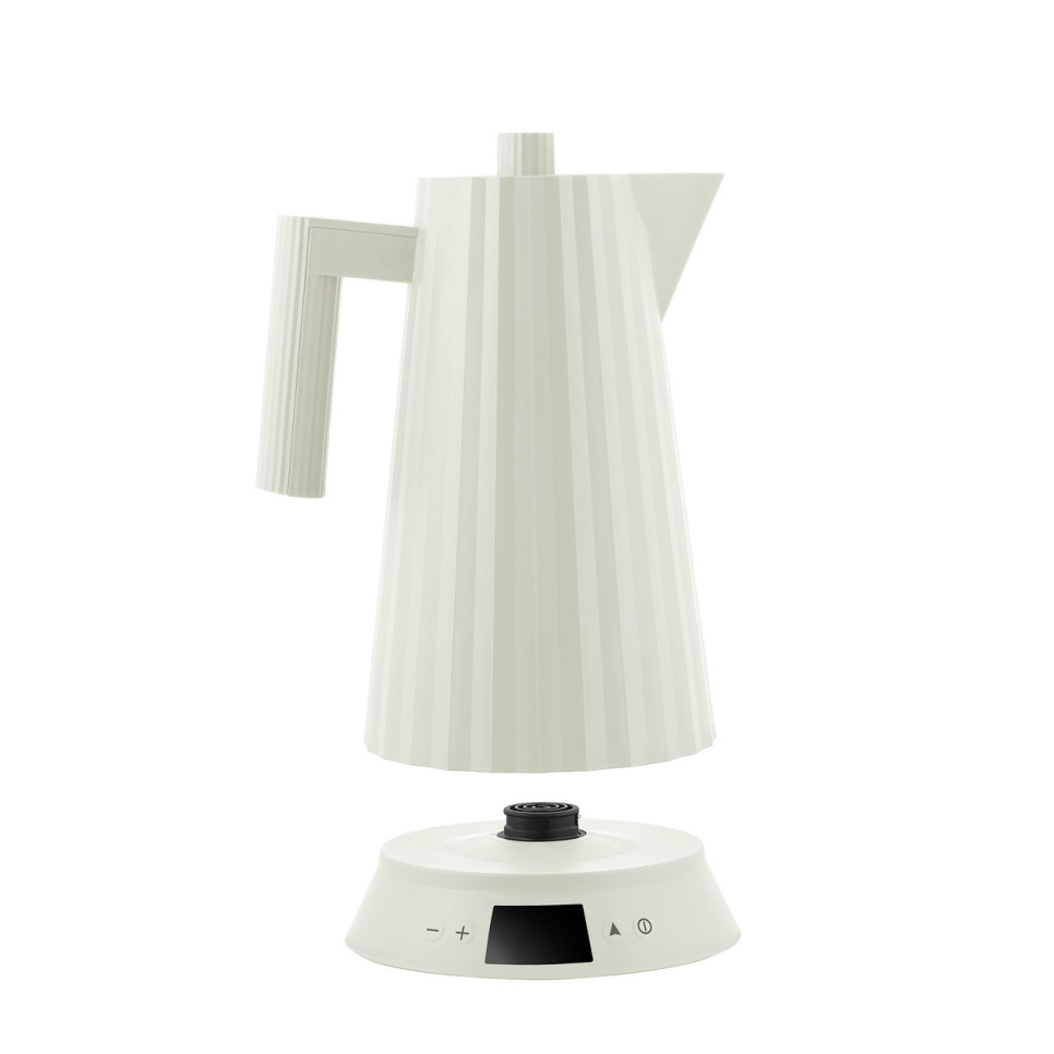 Bouilloire avec contrôle de la température, Plissé, Blanc - Alessi