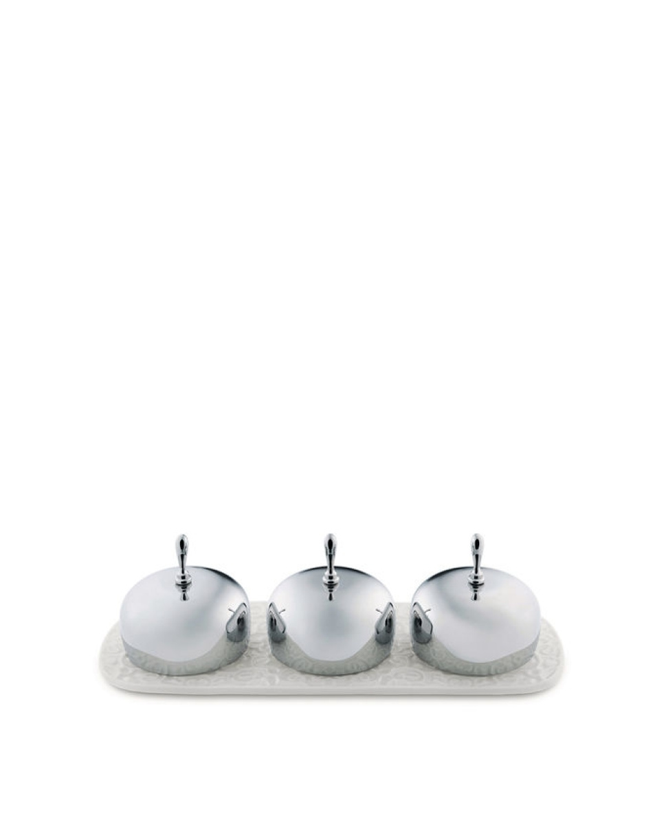Service à confiture avec trois coupelles, Dressed - Alessi dans le groupe Arts de la table / Assiettes, Bols et Plats / De la graisse l\'adresse The Kitchen Lab (1466-36316)