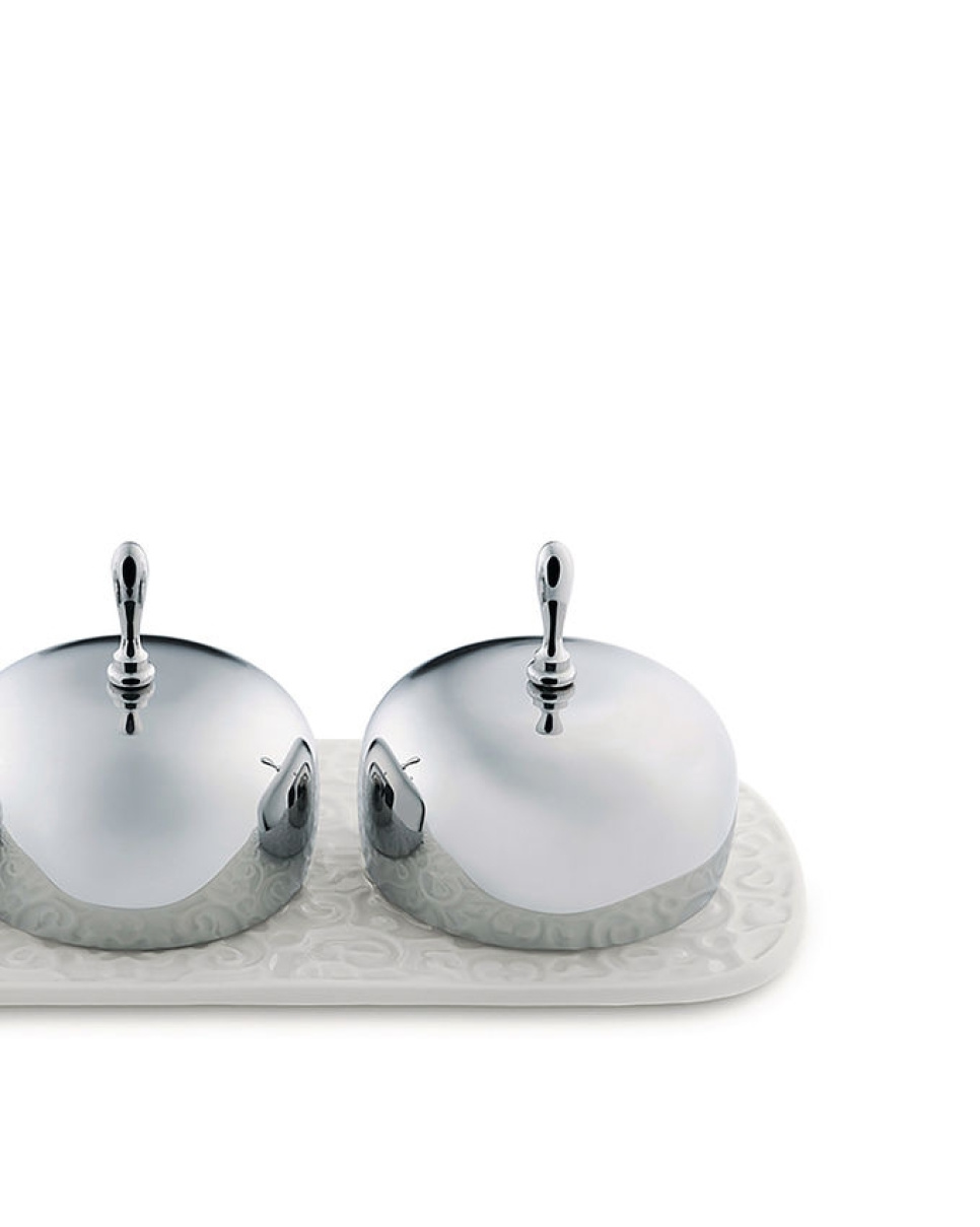 Service à confiture avec trois coupelles, Dressed - Alessi