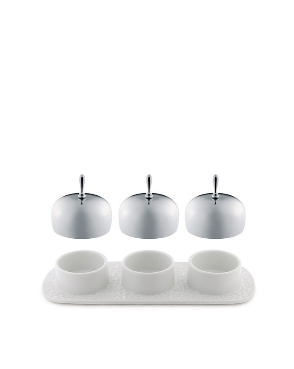 Service à confiture avec trois coupelles, Dressed - Alessi