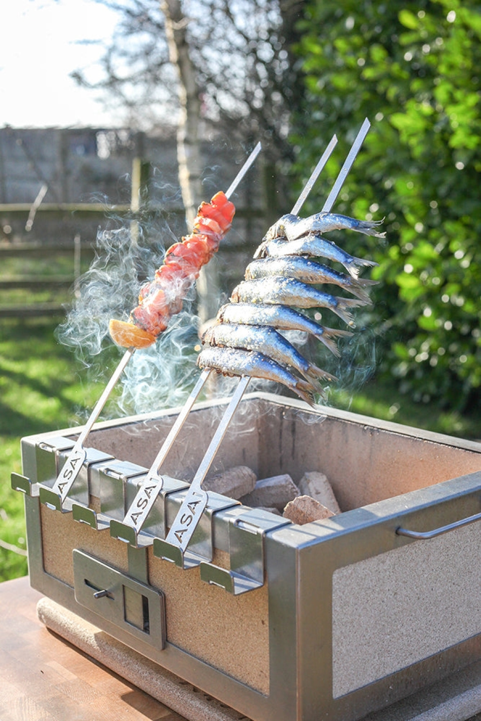EPTO Brochettes pour barbecue avec supports, paquet de 6 - Kasai