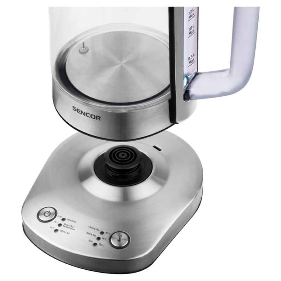 Bouilloire intelligente 1,5l Verre borosilicaté Temp 70-100 - Sencor