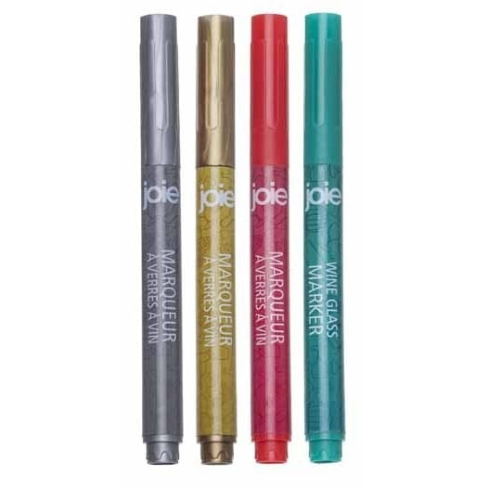 Marqueurs pour verres à vin, pack de 4 - joie dans le groupe Cocktails et Vin / Accessoires pour le vin / Autres accessoires pour le vin l\'adresse The Kitchen Lab (1524-18010)