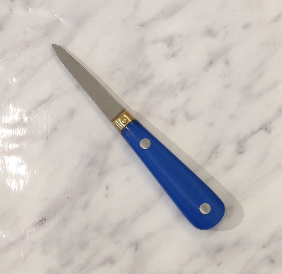 Couteau à huîtres manche bleu - Déglon