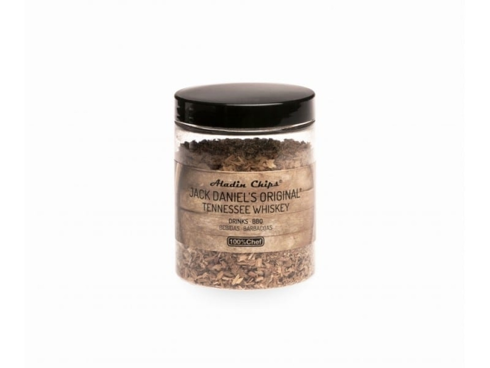 Copeaux de fumée pour pistolets fumants, Jack Daniels 80g - 100% Chef dans le groupe Barbecues, plaques de cuisson et Fours / Barbecue à charbon et à briquettes / Copeaux de fumée l\'adresse The Kitchen Lab (1532-14369)