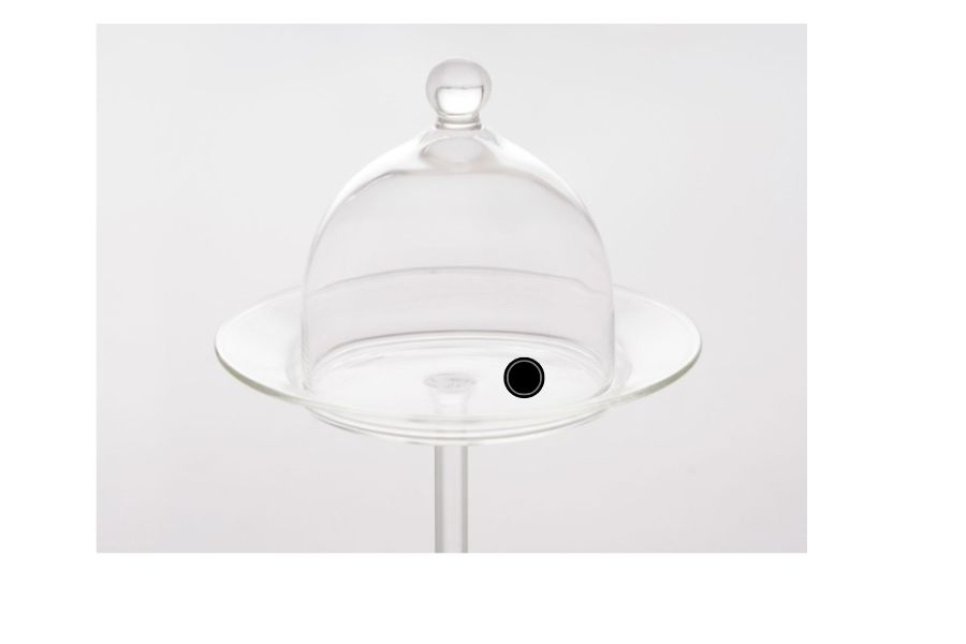 Dôme Rubi avec valve, 9cm et plat en verre sur pied, 13cm - 100% Chef dans le groupe Électroménager / Autre Électroménager / Chalumeaux de cuisine l\'adresse The Kitchen Lab (1532-14383)
