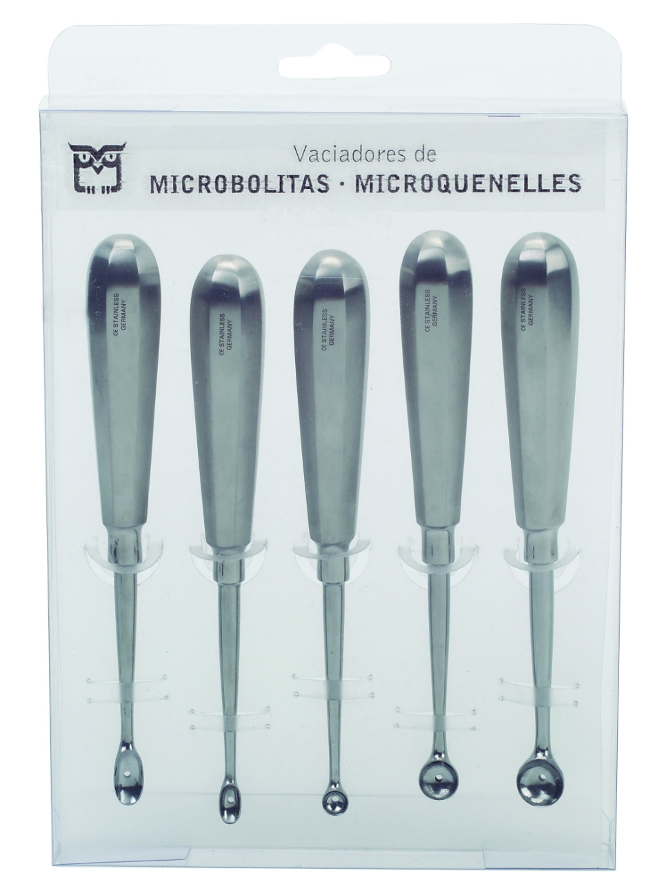 Set avec fer à bille et cuillères microquenelles - 100% Chef dans le groupe Cuisine / Ustensiles de cuisine / Cuillères à melon et à quenelle l\'adresse The Kitchen Lab (1532-14445)