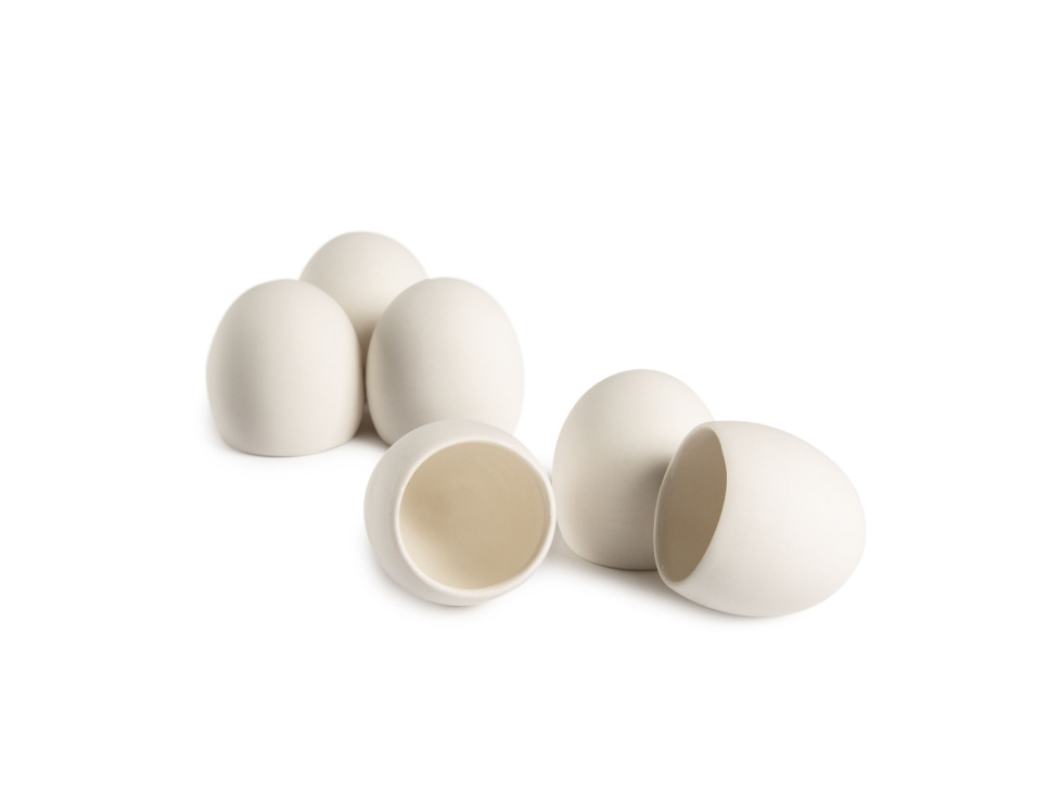 Œufs en porcelaine pour servir, blancs, pack de 6 - 100% Chef dans le groupe Arts de la table / Autre pour les arts de la table et service / Dresser la table l\'adresse The Kitchen Lab (1532-26315)
