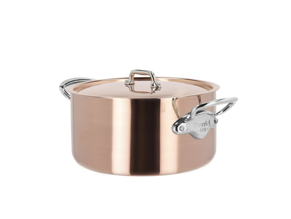 Batterie de Cuisine avec Couvercles, 10 Pièces, Cuivre/Acier Inoxydable - Mauviel