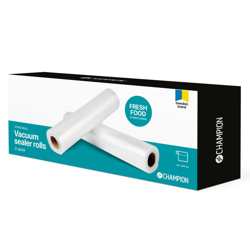 Sac sous vide, en rouleau, 28 cm, 2 rouleaux - Champion dans le groupe Cuisine / La cuisson sous vide / Sacs à fermeture et aspirants l\'adresse The Kitchen Lab (1576-17799)