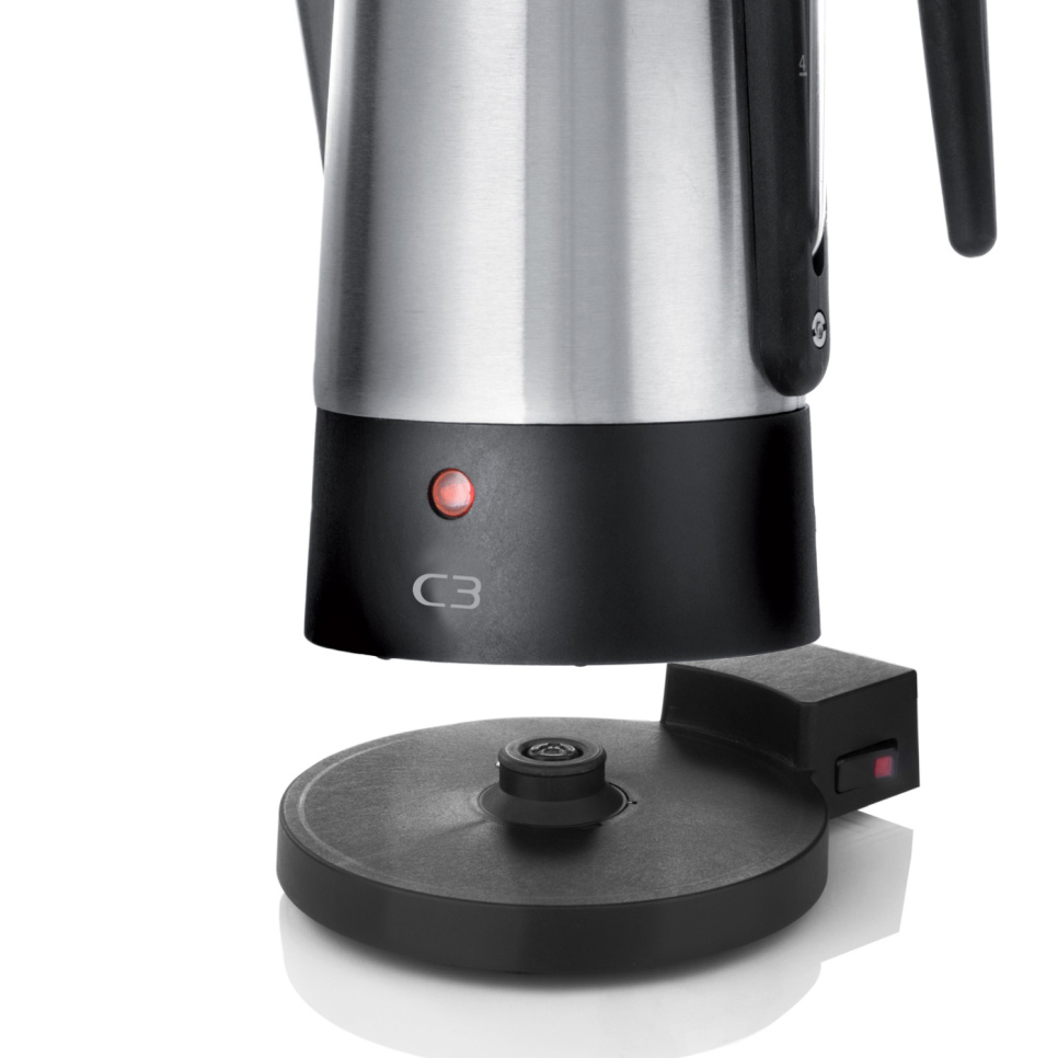 Percolateur, Acier Inoxydable Brossé, 6 Tasses – C3