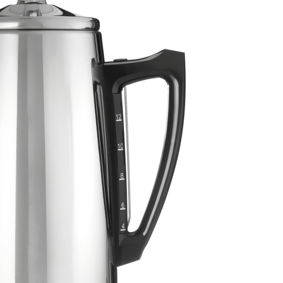 Percolateur, Acier Inoxydable Brossé, 12 Tasses – C3