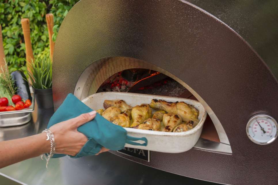 Four à pizza Nano, au feu de bois, couleur cuivre - Alfa Forni