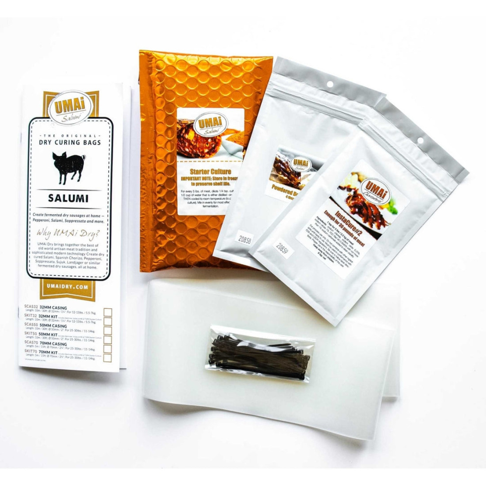 Kit saucisse sèche, boyaux pour charcuterie, 70 mm - Umai dans le groupe Cuisine / Ustensiles de cuisine / Autres ustensiles de cuisine l\'adresse The Kitchen Lab (1591-23252)