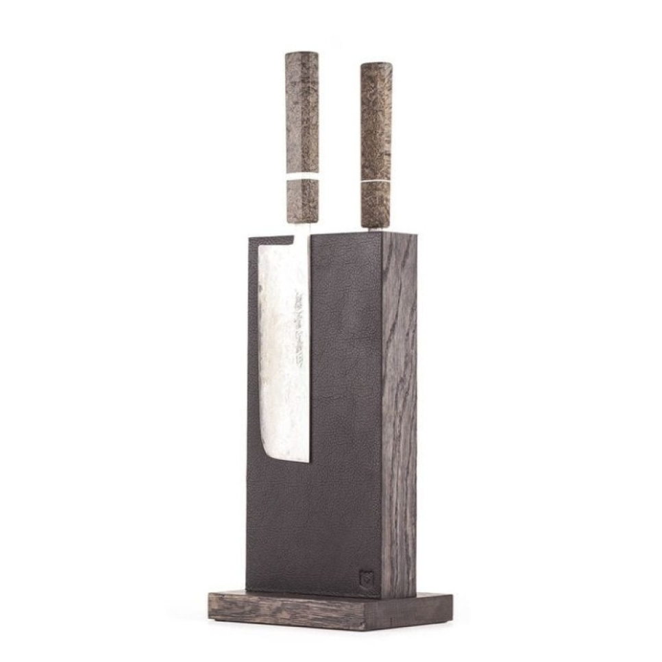 Porte-couteaux magnétique, cuir noir - Piotr The Bear dans le groupe Cuisine / Couteaux de cuisine / Rangement pour couteaux / Porte-couteaux l\'adresse The Kitchen Lab (1593-22068)