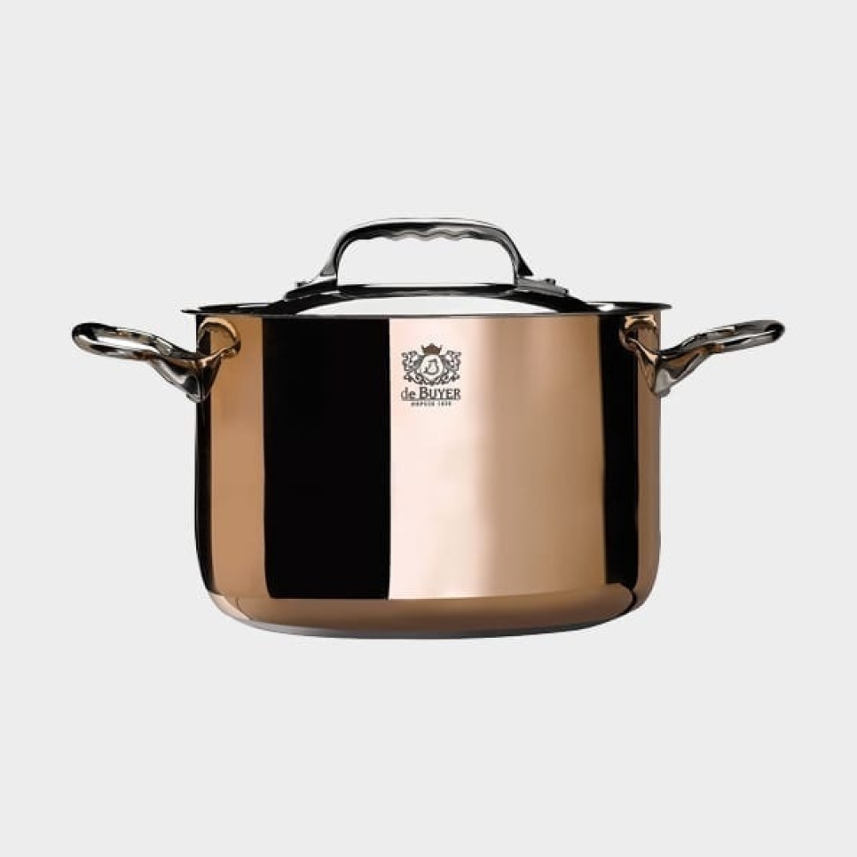 Marmite haute en cuivre avec fond à induction, Prima Matera - De Buyer dans le groupe Cuisine / Casseroles et poêles / Casseroles l\'adresse The Kitchen Lab (1602-15645)
